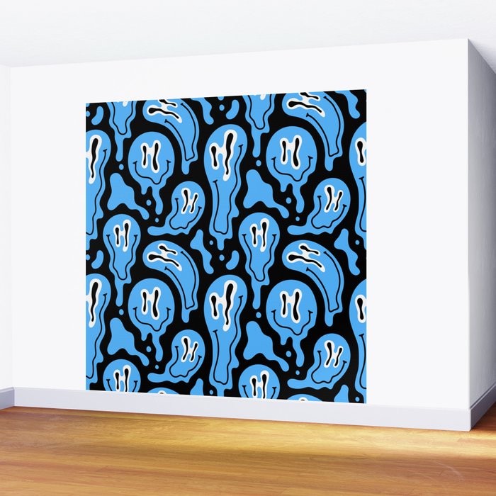 Funny smiling face pattern Wall Mural Gallery Image 2