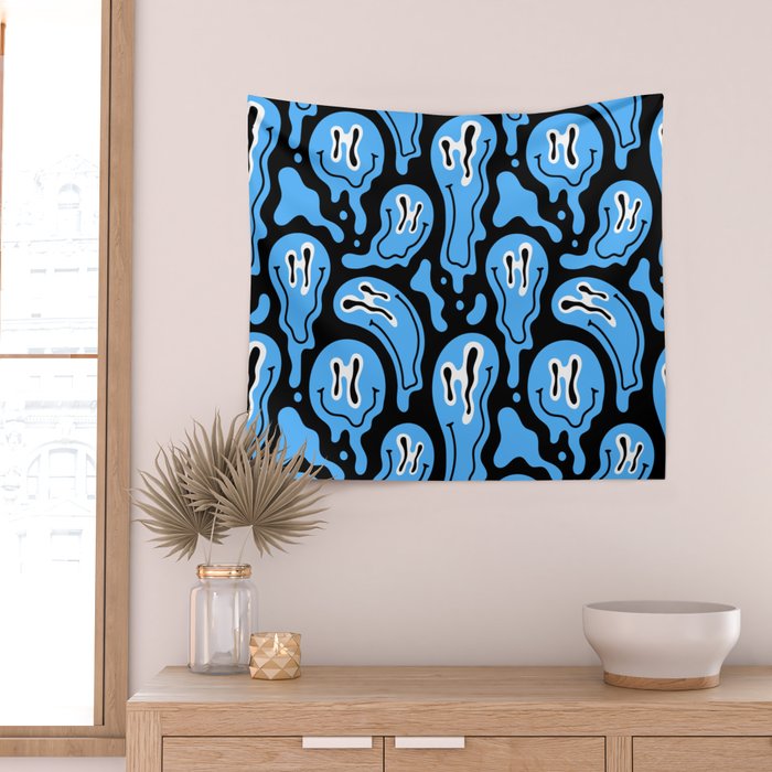 Funny smiling face pattern Wall Tapestry Gallery Image 2