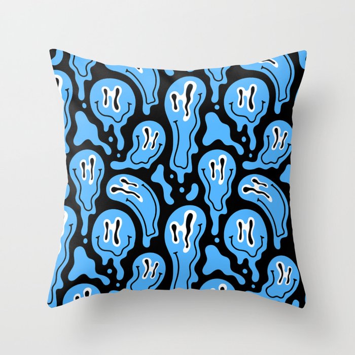 Funny smiling face pattern Throw Pillow Gallery Image 6