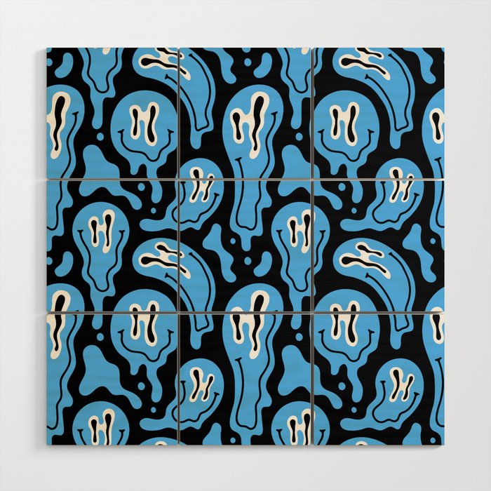 Funny smiling face pattern Wood Wall Art Gallery Image 1