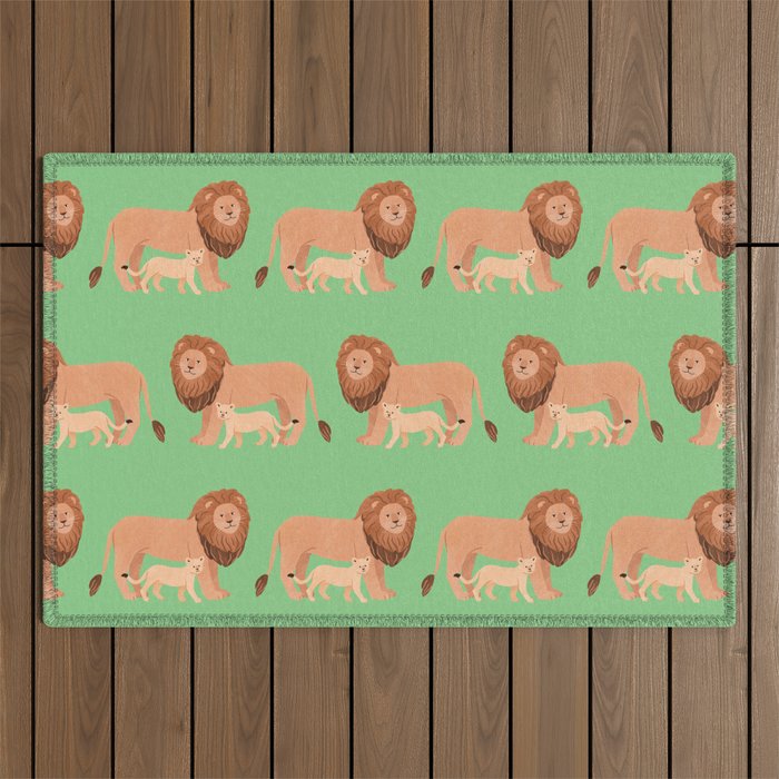 Father and Baby Lion Outdoor Rug Gallery Image 1