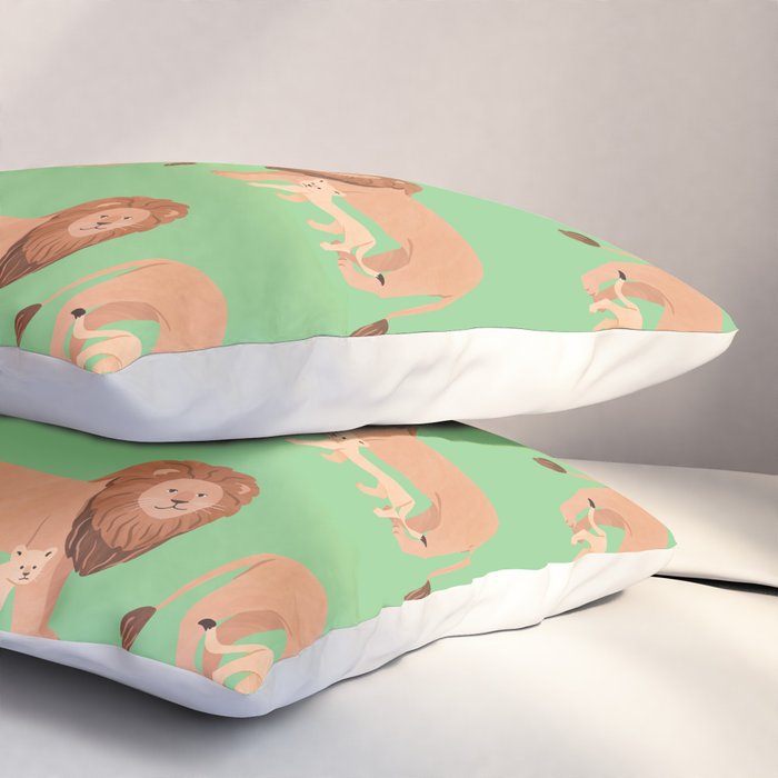 Father and Baby Lion Pillow Sham Gallery Image 3