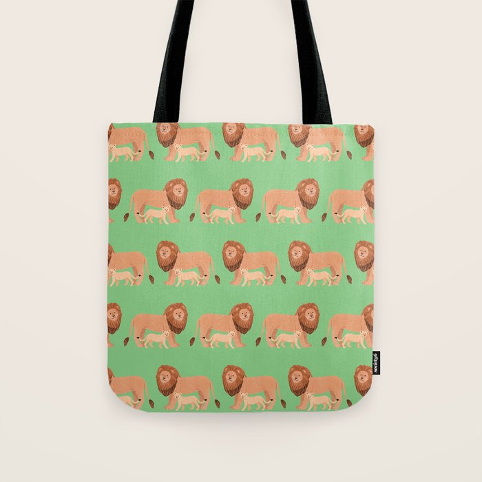 Father and Baby Lion Tote Bag Gallery Image 1