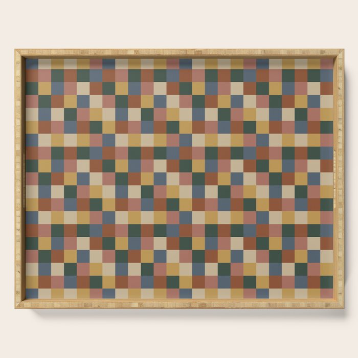 Bold Retro Checks Pattern - Small XI Serving Tray Gallery Image 1