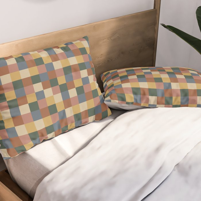 Bold Retro Checks Pattern - Small XI Pillow Sham Gallery Image 2