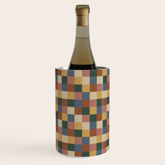 Bold Retro Checks Pattern - Small XI Wine Chiller Gallery Image 1