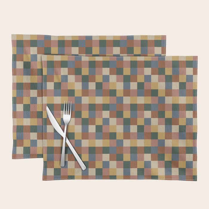 Bold Retro Checks Pattern - Small XI Placemat Gallery Image 1