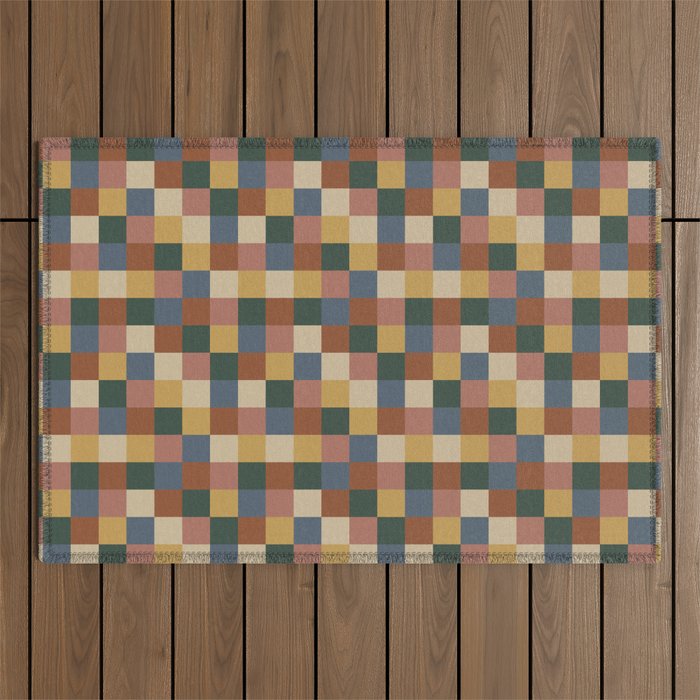 Bold Retro Checks Pattern - Small XI Outdoor Rug Gallery Image 1