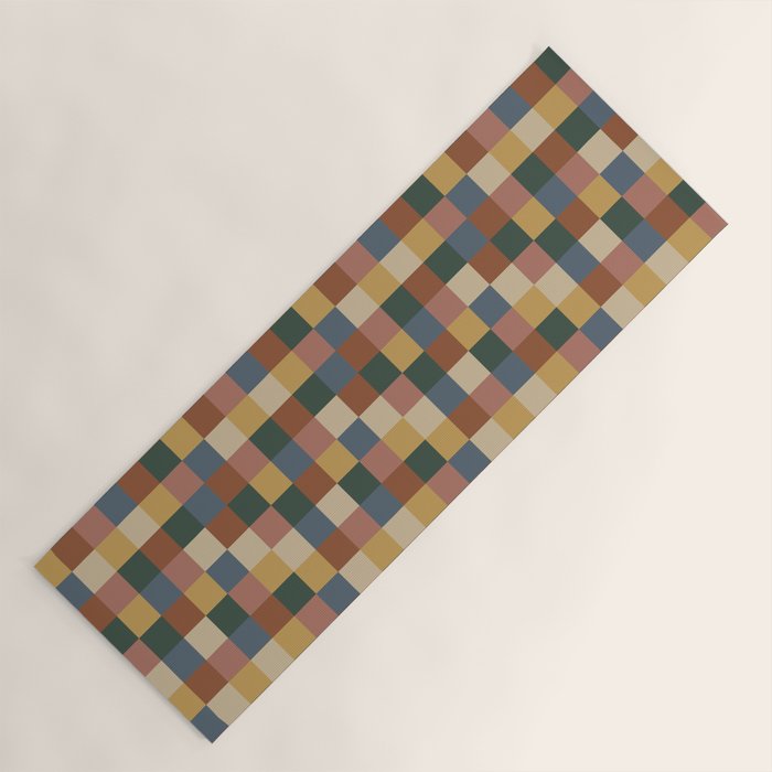 Bold Retro Checks Pattern - Small XI Yoga Mat Gallery Image 1