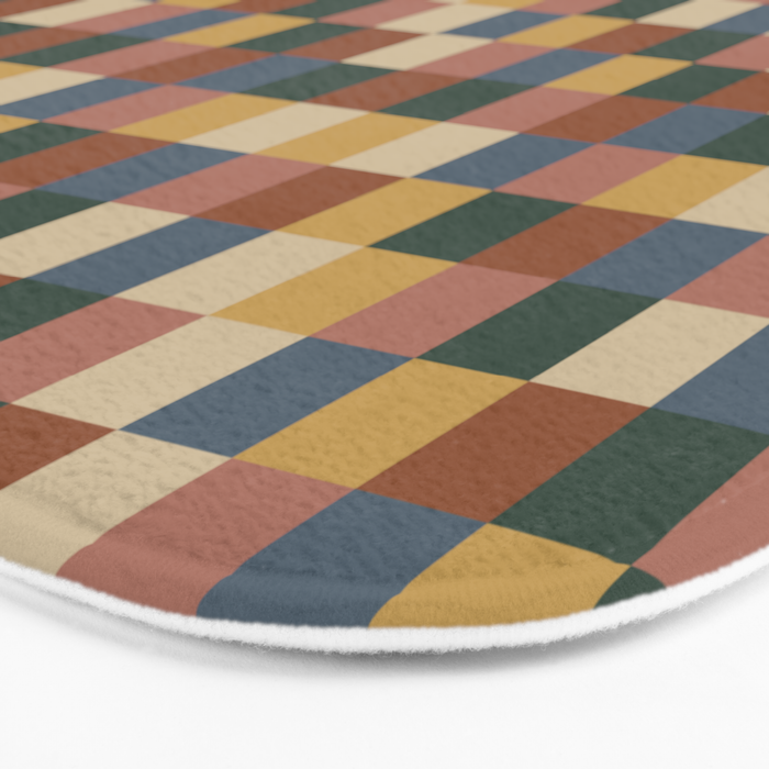 Bold Retro Checks Pattern - Small XI Bath Mat Gallery Image 3