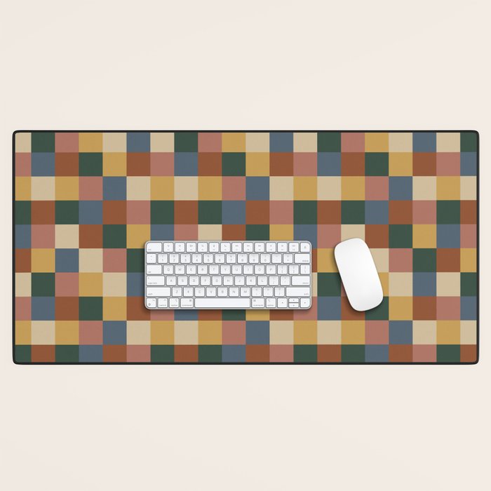 Bold Retro Checks Pattern - Small XI Desk Mat Gallery Image 1