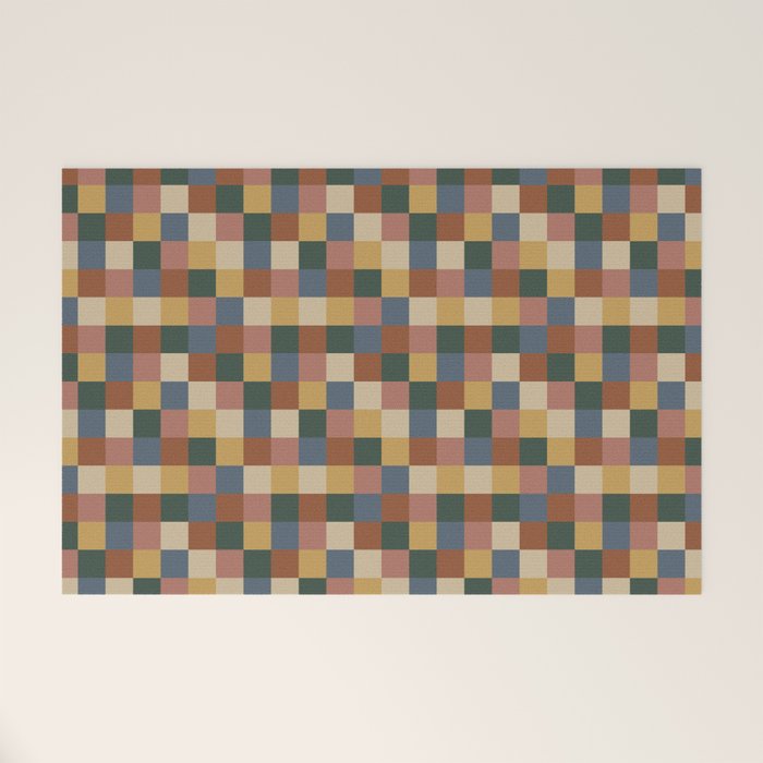 Bold Retro Checks Pattern - Small XI Welcome Mat Gallery Image 1
