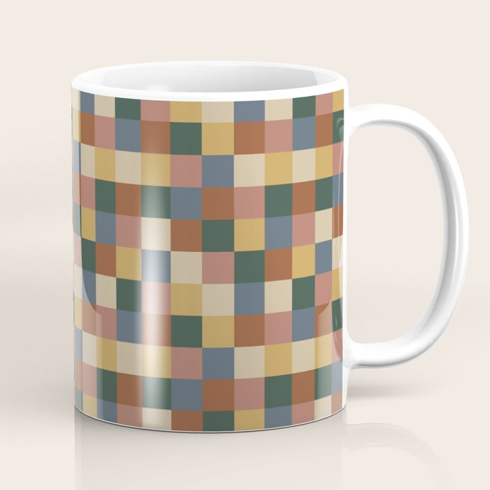 Bold Retro Checks Pattern - Small XI Coffee Mug Gallery Image 1
