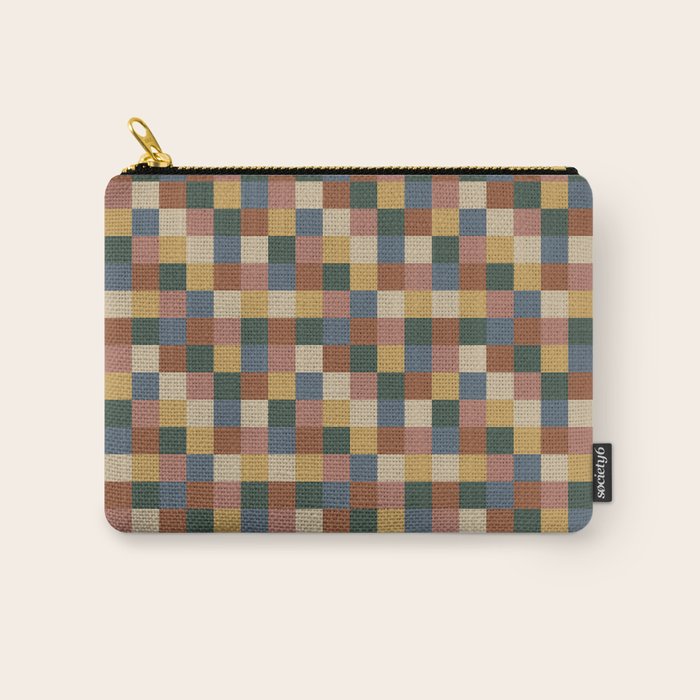 Bold Retro Checks Pattern - Small XI Carry All Pouch Gallery Image 1