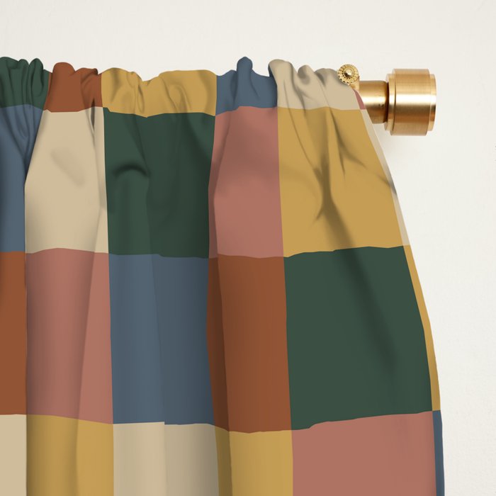 Bold Retro Checks Pattern - Small XI Window Curtain Gallery Image 2
