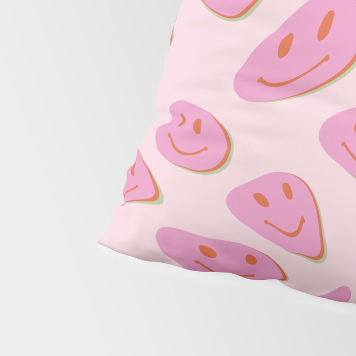 70s retro pink smiles pattern  Pillow Sham Gallery Image 4
