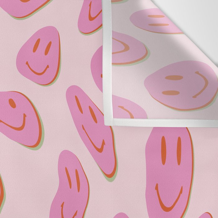 70s retro pink smiles pattern  Wall Tapestry Gallery Image 3