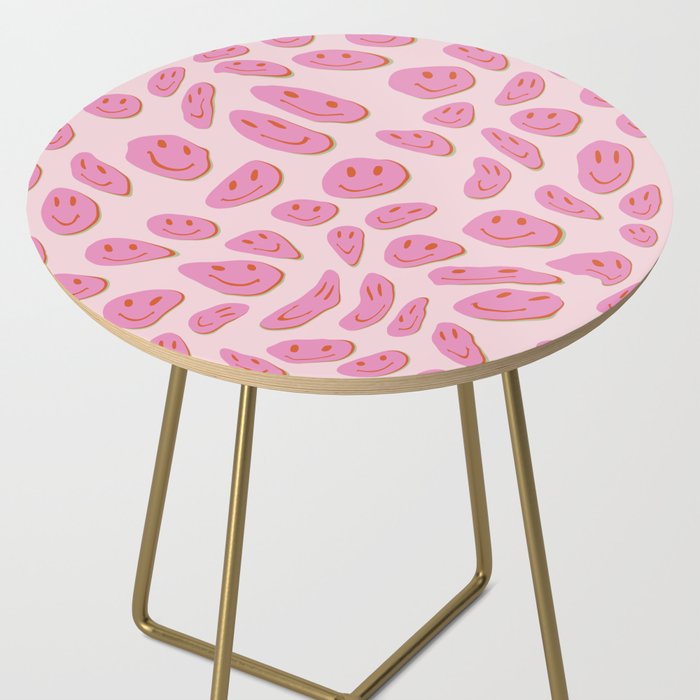 70s retro pink smiles pattern  Side Table Gallery Image 2