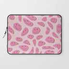 70s retro pink smiles pattern  Laptop Sleeve Gallery Image 1