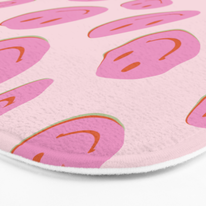 70s retro pink smiles pattern  Bath Mat Gallery Image 3