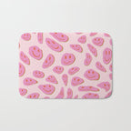 70s retro pink smiles pattern  Bath Mat Gallery Image 1