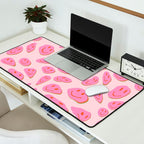 70s retro pink smiles pattern  Desk Mat Gallery Image 2