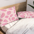 70s retro pink smiles pattern  Pillow Sham Gallery Image 2
