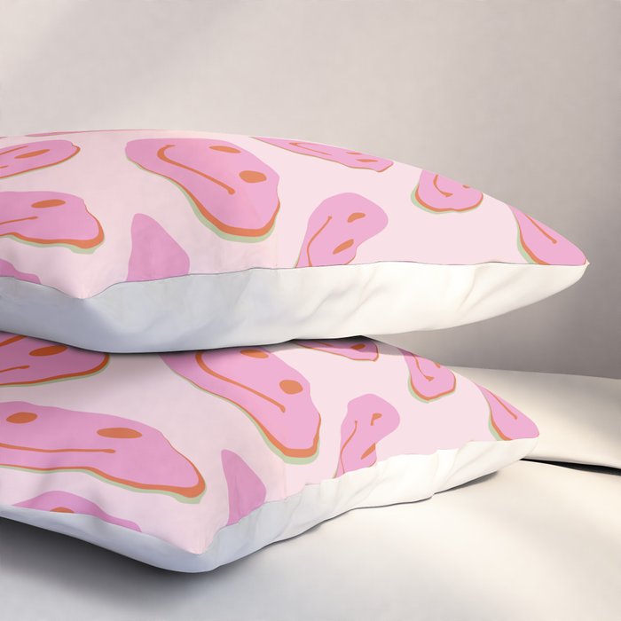 70s retro pink smiles pattern  Pillow Sham Gallery Image 3