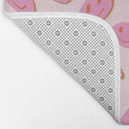 70s retro pink smiles pattern  Bath Mat Gallery Image 2