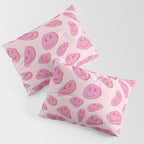 70s retro pink smiles pattern  Pillow Sham Gallery Image 3