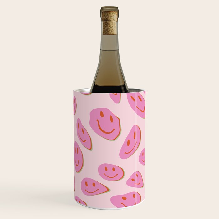 70s retro pink smiles pattern  Wine Chiller Gallery Image 2