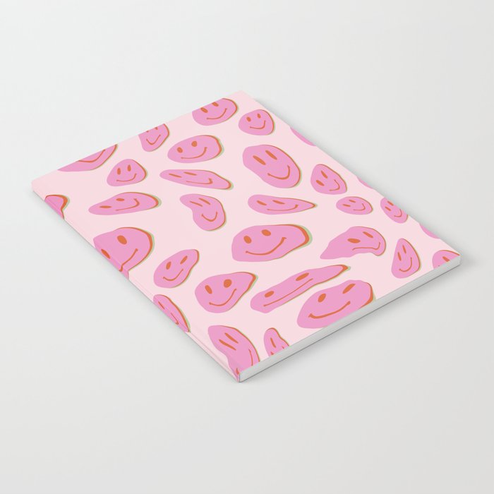 70s retro pink smiles pattern  Notebook