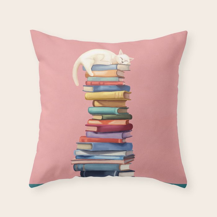 Where the Cat Dreams Throw Pillow Gallery Image 1