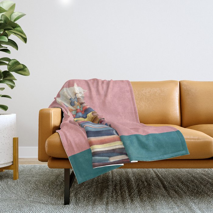 Where the Cat Dreams Throw Blanket Gallery Image 1