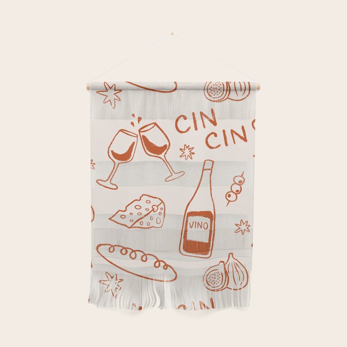 Fancy Dinner. Cheese and Wine Wall Hanging Gallery Image 1