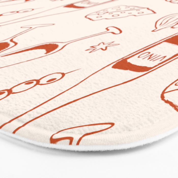 Fancy Dinner. Cheese and Wine Bath Mat Gallery Image 3