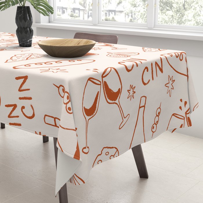 Fancy Dinner. Cheese and Wine Tablecloth Gallery Image 3