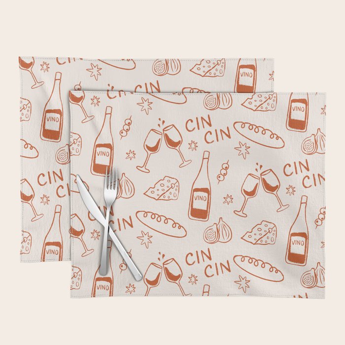 Fancy Dinner. Cheese and Wine Placemat Gallery Image 1