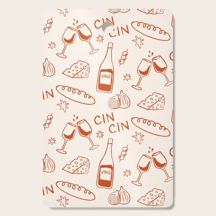 Fancy Dinner. Cheese and Wine Cutting Board Gallery Image 1
