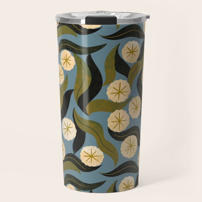 Blue Floral Travel Mug Gallery Image 1