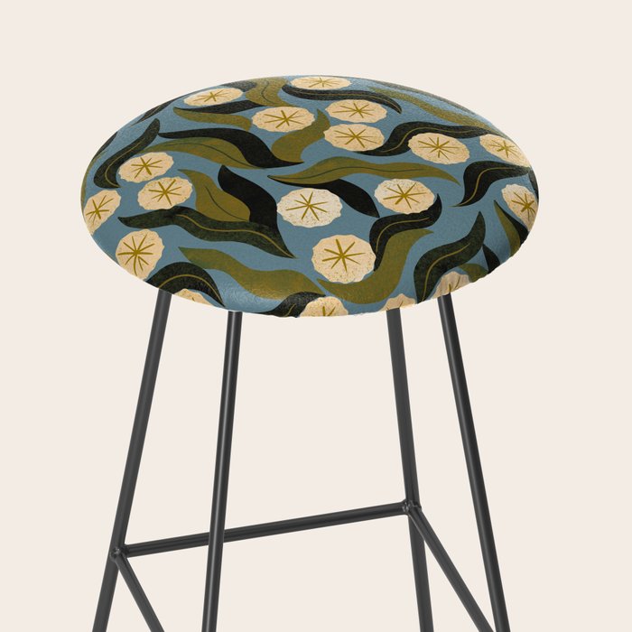 Blue Floral Stool Gallery Image 2