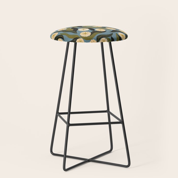 Blue Floral Stool Gallery Image 1