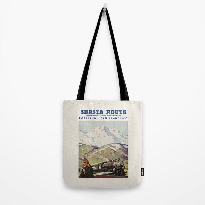 Vintage American Travel Poster - Shasta Route, 1950 Tote Bag Gallery Image 2