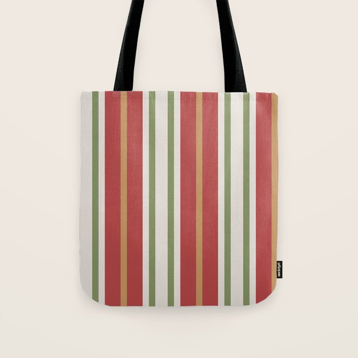 Retro Striped Color Harmony Tote Bag Gallery Image 1