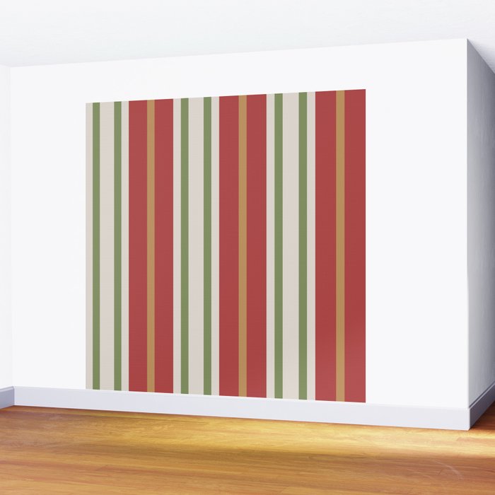Retro Striped Color Harmony Wall Mural Gallery Image 2
