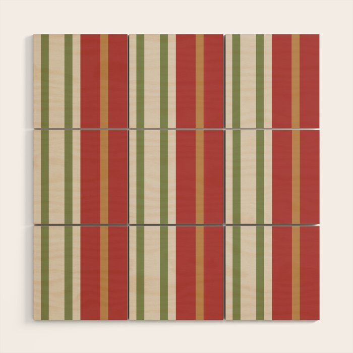 Retro Striped Color Harmony Wood Wall Art Gallery Image 1
