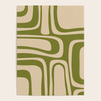 Palm Springs - Midcentury Modern Retro Pattern in Mid Mod Beige and Olive Green Poster Gallery Image 4