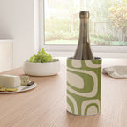 Palm Springs - Midcentury Modern Retro Pattern in Mid Mod Beige and Olive Green Wine Chiller Gallery Image 4