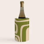 Palm Springs - Midcentury Modern Retro Pattern in Mid Mod Beige and Olive Green Wine Chiller Gallery Image 3