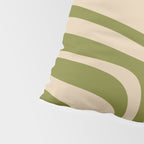Palm Springs - Midcentury Modern Retro Pattern in Mid Mod Beige and Olive Green Pillow Sham Gallery Image 4